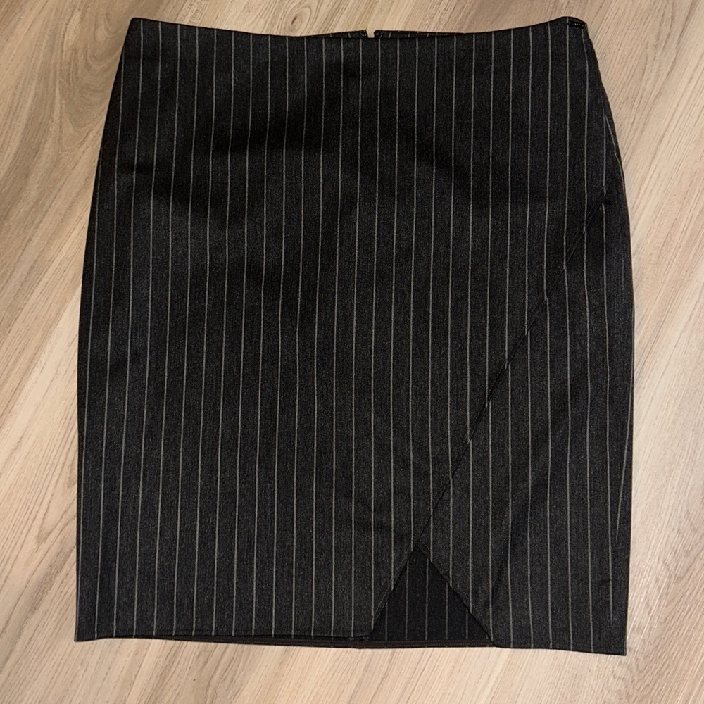 DKNY Charcoal Pinstripe Blazer Skirt Set 16 Career Vintage Professional Polished - Picture 9 of 16